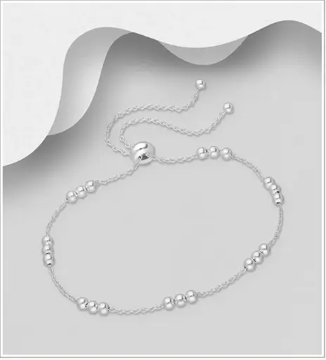 [BR25106] Bracelet argent, 7 fois 3 boules d'argent