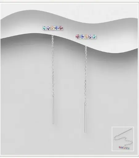 [BO25112] Boucles d'Oreilles argent, cristaux de verre