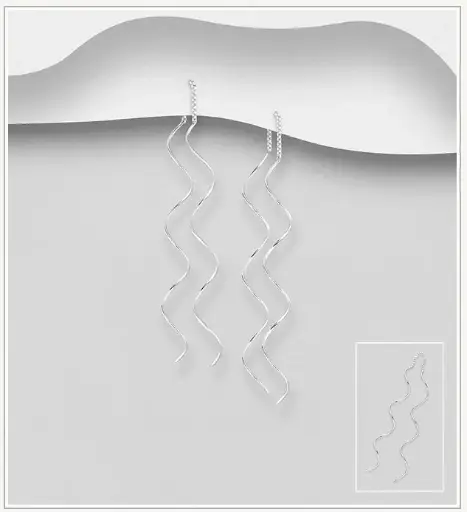 [BO25114] Bouces d'Oreilles argent 925, doucle serpentin