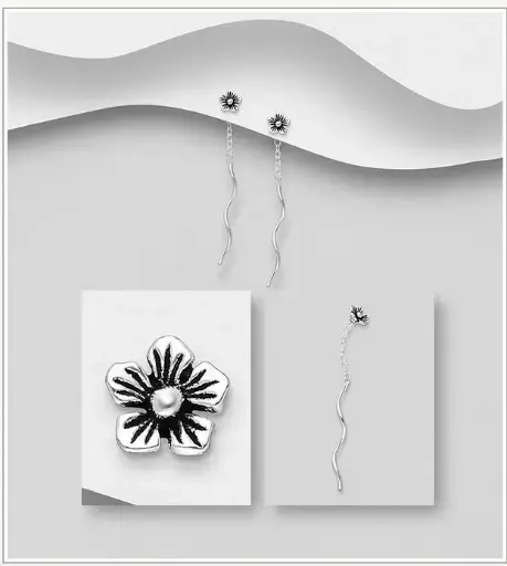 [BO25103] Boucles d'Oreilles argent, petite fleur