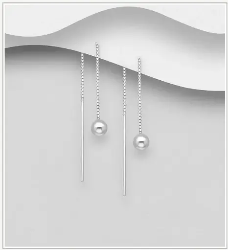 [BO25104] Boucles d'Oreilles argent, boule d'argent