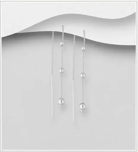 [BO25106] Boucles d'Oreilles argent, 3 Boules d'argent