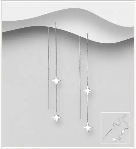 [BO25109] Boucles d'Oreilles argent, 2 étoiles