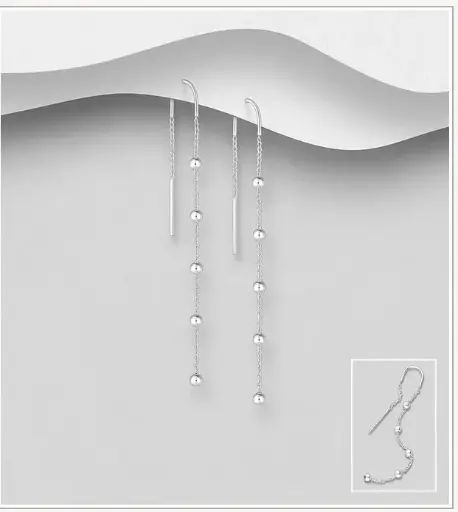 [BO25110] Boucles d'Oreilles argent, 5 boules d'argent