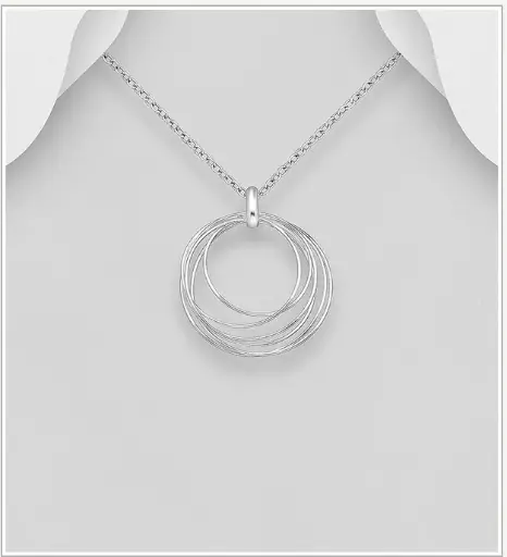 [PE25107] Pendentif argent, fils d'argent en cercle