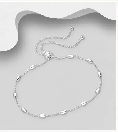 [BR25104] Bracelet argent, 11 perles d'argent